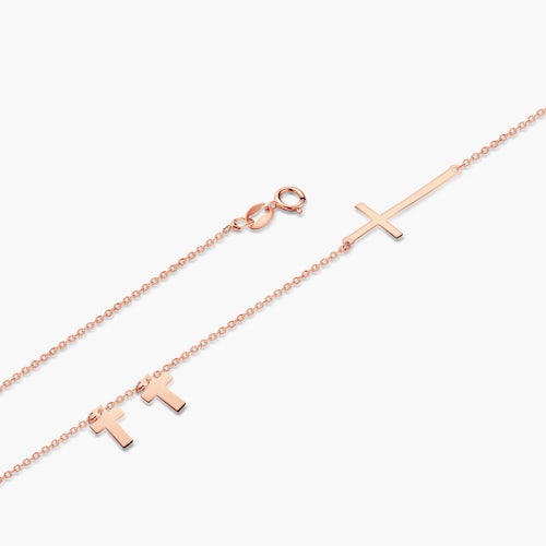 Naszyjnik krzyżyk Savicki: srebrny pozłacany